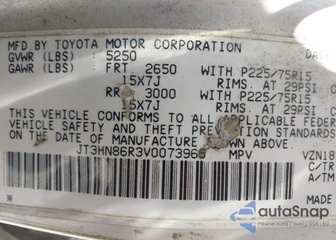 1997 Toyota 4Runner Sr5 из США, поврежденный, VIN JT3HN86R3V0073965